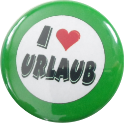 I love Urlaub Button grün